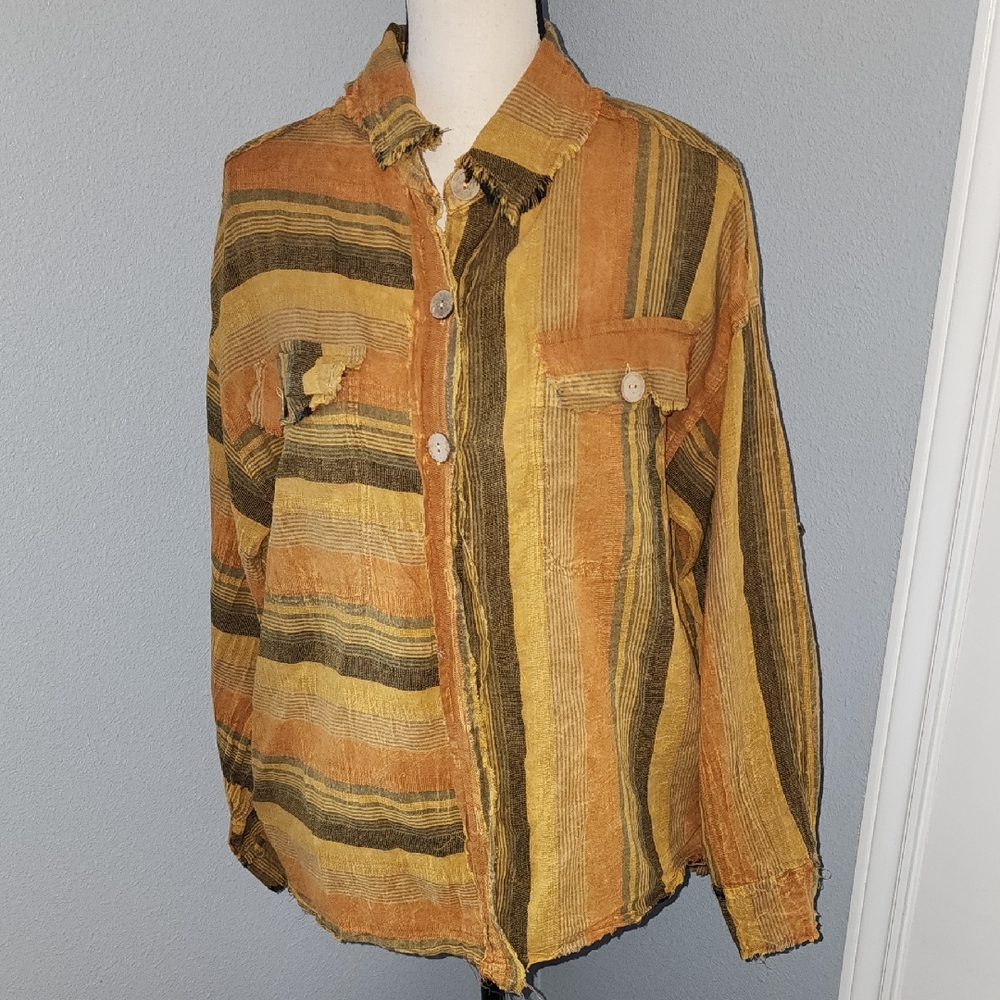 Oli & Hali Multicolor Striped Shirt Sz M